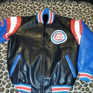 80s Vintage Chicago Cubs Leather Baseball Jacket