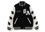 A Bathing Ape Black And White Relaxed Fit Varsity Jacket