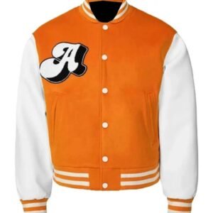 A Few Good Kids Orange Cherub Baseball Varsity Jacket