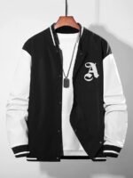 Black And White With A Patch Letterman Jacket