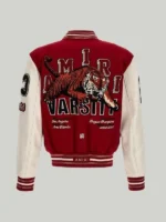 AMIRI-Red-Varsity-Bomber-Jacket AMIRI Red Letterman Jacket