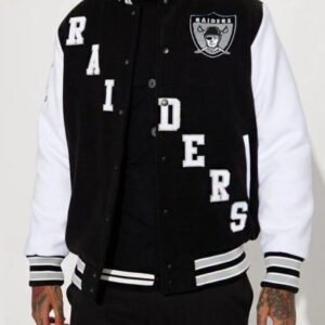 Afl Oakland Raiders 1960 Black And White Varsity Jacket