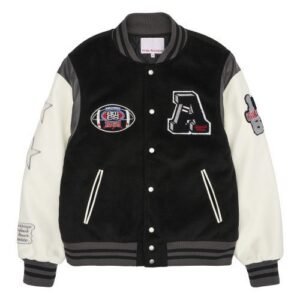 Ames-worldwide Football Black Varsity Jacket