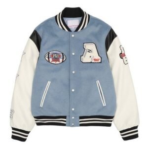 Ames-worldwide Football Blue Varsity Jacket