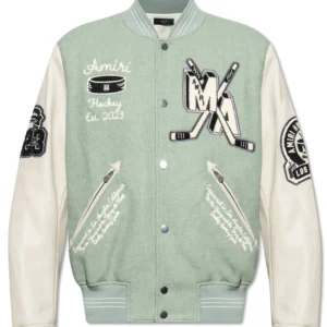 Amiri Logo Embroidered Hockey Varsity Jacket