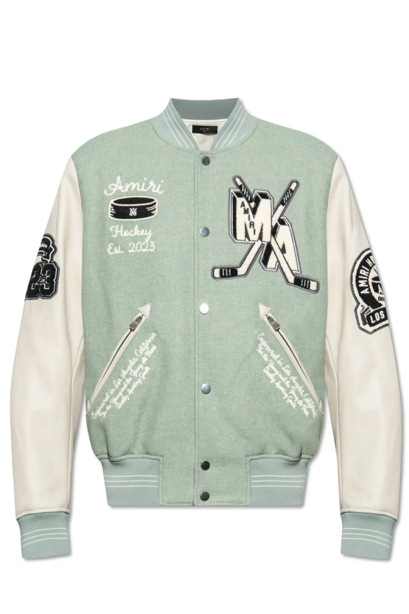 Amiri Logo Embroidered Hockey Varsity Jacket