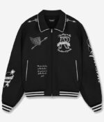 Represent Black Wool Varsity Jacket