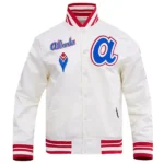 Atlanta Braves Retro Classic Rib White Satin Jacket