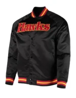 Atlanta Hawks Hardwood Classics Black Satin Jacket