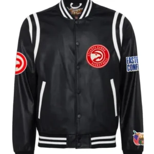 Atlanta Hawks Vegan Black Leather Jacket