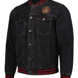 Atlanta United Fc Black Denim Bomber Jacket