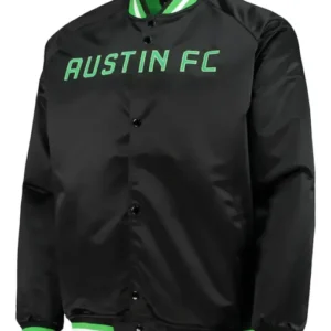 Austin FC Full-Snap Black Satin Jacket