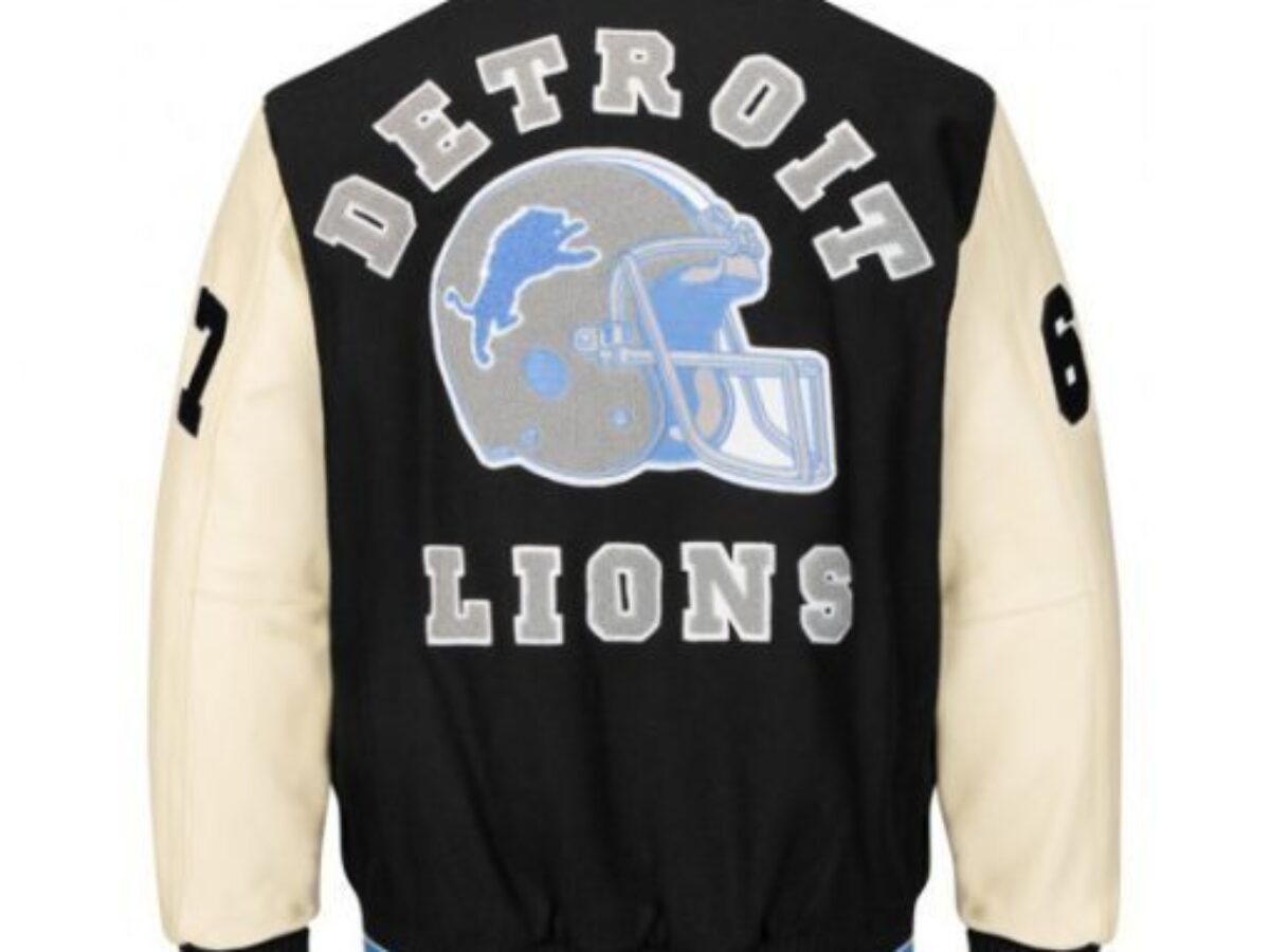 thumbnail interactive-video image 1 of Beverly Hills Cop Axel Foley Detroit Lions Vintage Style Letterman Jacket - Leather 1 of 5
