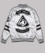 Turn heads with the BBC X Stadium Majestic Eva Silver Satin Jacket. Sleek satin design, premium quality, and bold streetwear style. Shop now 50% OFF Free Shipping.