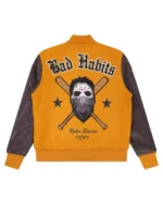 Bad Habits Yellow And Black Varsity Jacket
