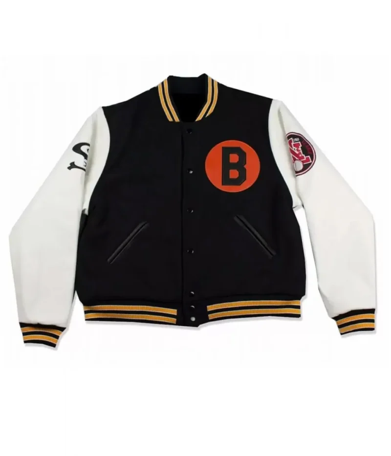 Baltimore-Black-Sox-Varsity-White-And-Black-Jacket.webp Baltimore Black Sox Varsity White And Black Jacket