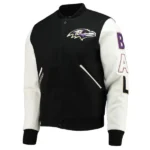 Baltimore Ravens Logo Black And White Varsity Jacket