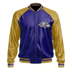 Baltimore Ravens NFL Leather Bomber Jacket