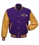 Baltimore-Ravens-Varsity-Yellow-And-Purple-Jacket.jpg Baltimore Ravens Varsity Yellow And Purple Jacket