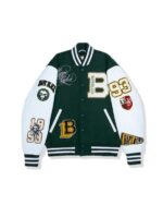 Bape Black Green Varsity And Letterman Jacket