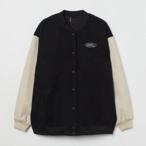 Baseball Black And White Varsity Jacket