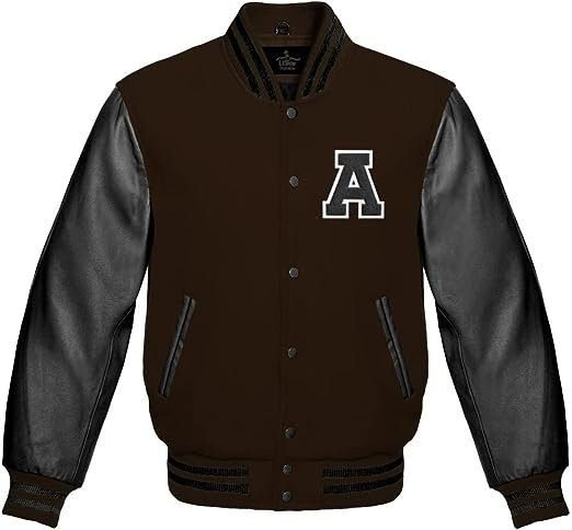 Baseball-Brown-And-Black-A-Letter-Letterman-Jacket.jpg Baseball Brown And Black A Letter Letterman Jacket