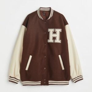 Baseball Brown And Cream Varsity Jacket