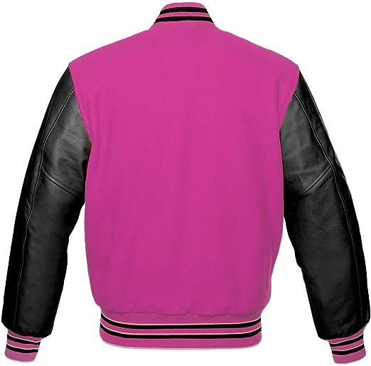 Baseball Dark Pink And Black A Letter Letterman Jacket