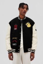 Baseball-Disney-100-Yrs-Black-And-White-Letterman-Jacket.jpg Baseball Disney 100 Yrs Black And White Letterman Jacket