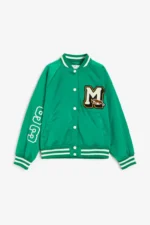 Baseball Green Satin Letterman Jacket