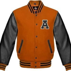 Baseball Musturd And Black A Letter Letterman Jacket