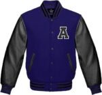 Baseball Purple And Black A Letter Letterman Jacket