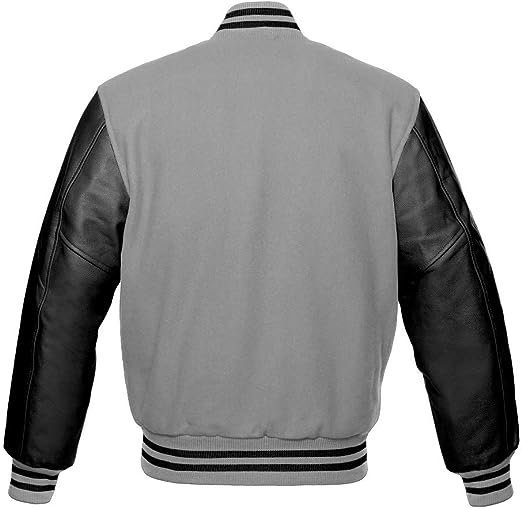 Baseball Silver And Black A Letter Letterman Jacket
