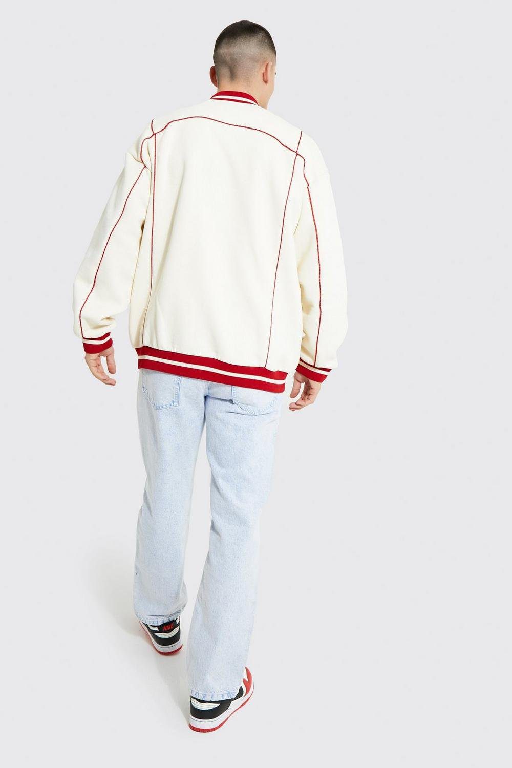 Baseball White M Wool Letterman Jacket