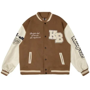 Battle Kid Heart Brown Varsity Jacket.