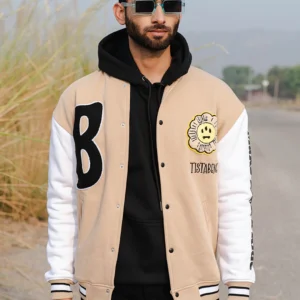 Beige B Varsity Jacket