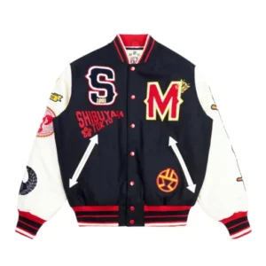 Big And Tall Patchwork Varsity Jacket