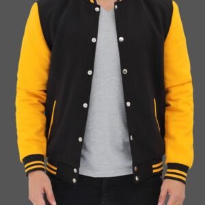 Black And Yellow Classic Varsity Jacket