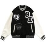Black Cotton Bk Varsity Jacket