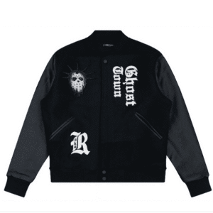 Black Ghost Town Varsity Bomber Jacket