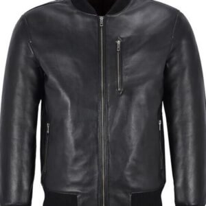 Black Leather Varsity Jacket