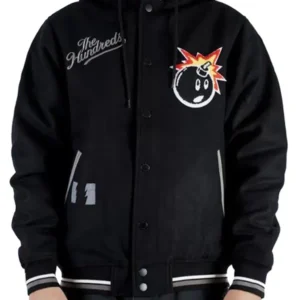 Black Letterman The Hundreds Wool Bomber Jacket