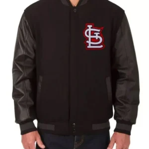 Black St. Louis Cardinals Letterman Jacket
