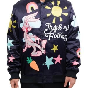 Black That’s All Folks Satin Jacket