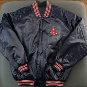 Black Vintage MLB Boston Red Sox Satin Jacket
