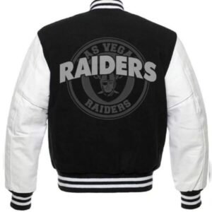 Black White NFL Las Vegas Raiders Varsity Jacket