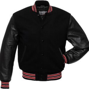 Black Wool And Leather Jacket