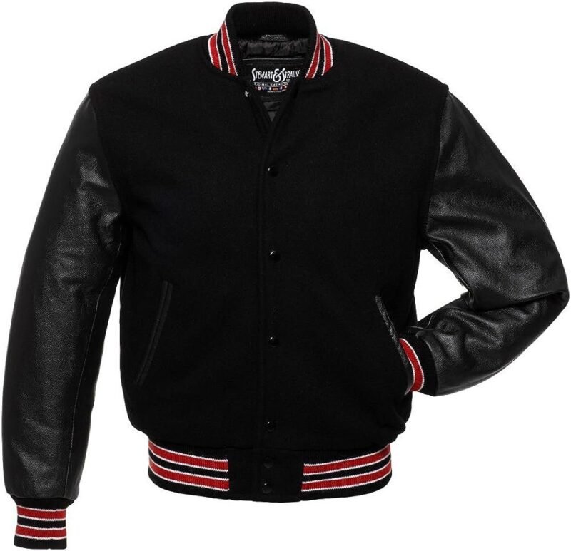 Black Wool And Leather Jacket