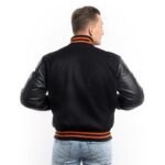 Black-Wool-And-Leather-With-Orange-Stripes-Varsity-Jacket-1.jpg