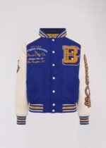 Blast Off Touchdown Blue And White Varsity Jacket